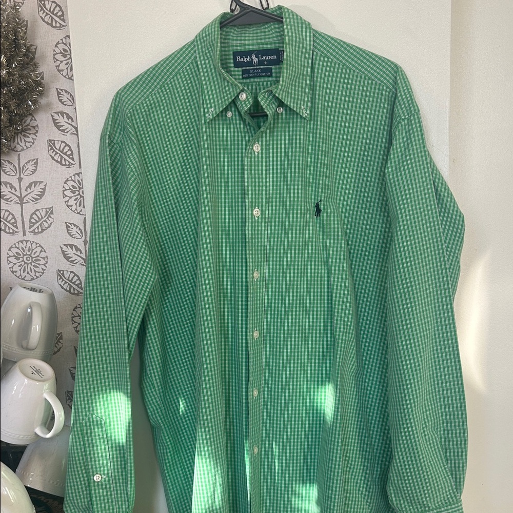 Ralph Lauren Men's Green Plaid Shirt